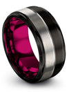 Engraved Black Wedding Band for Ladies Wedding Bands Black Tungsten - Charming Jewelers