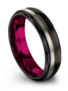 Simple Wedding Tungsten Wedding Rings 6mm for Guy Black Jewelry Birthday Black - Charming Jewelers