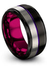 Tungsten Brushed Wedding Band One of a Kind Wedding Rings 10mm 65 Year Jewelry - Charming Jewelers