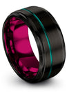 Matching Wedding Band Sets for Him and Wife Black Tungsten Wedding Ring for Guy - Charming Jewelers