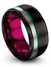 Couple Wedding Band Set Guys 10mm Tungsten Wedding Rings Black and Ring Gifts - Charming Jewelers