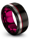Ladies Wedding Rings 10mm Black Line Tungsten Promise Rings for Couples 10mm - Charming Jewelers