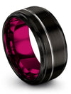Groove Wedding Band for Men Tungsten Promise Bands for Ladies Matching Father - Charming Jewelers