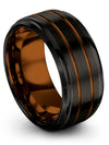 Set Wedding Rings Tungsten Carbide Bands for Men&#39;s Black 10mm Couples - Charming Jewelers