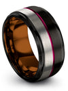 Unique Lady Promise Band Black Tungsten Engagement Womans Rings Black Gunmetal - Charming Jewelers
