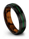 Woman Anniversary Band Black Green Tungsten Black and Green Ring for Guys Black - Charming Jewelers