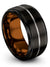 Black Wedding Band Sets for His and Husband Black Tungsten