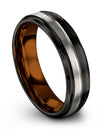 Man Solid Black Ring Tungsten Rings 6mm Unique Lady Ring Gifts for Mother&#39;s Day - Charming Jewelers