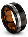 Promise Band for Boyfriend and Wife Black Tungsten Black Band Male Personalized - Charming Jewelers