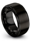 Black Bands Wedding Favors Plain Tungsten Band Guy Promise Bands Engraved Black - Charming Jewelers