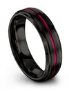 Black Ring Wedding Tungsten Wedding Rings for Wife and His Black Midi Band - Charming Jewelers