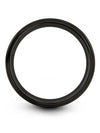 Solid Black Wedding Band for Mens Perfect Ring Black Plated Black Bands - Charming Jewelers