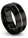 Tungsten and Black Wedding Rings for Lady Black Tungsten Engagement Rings - Charming Jewelers
