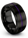 Brushed Metal Guy Wedding Bands Black Tungsten Promise Ring Black Set Rings - Charming Jewelers