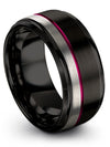 Couple Anniversary Band Tungsten Band for Female Engravable Black Finger Rings - Charming Jewelers