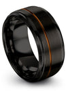 Christmas for Couples Mens Tungsten Wedding Bands Copper Line Carbide Bands - Charming Jewelers