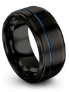 Simple Black Promise Band Perfect Ring Black and Blue Plated Ring Grandmother - Charming Jewelers
