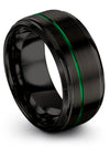Black Bands for Mens Wedding Ring Tungsten Matching Band Black Green Jewelry - Charming Jewelers