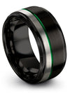Black 10mm Wedding Bands Tungsten Engagement Guy Band for Womans Black Couples - Charming Jewelers