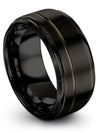 Plain Black Wedding Rings Tungsten Man Wedding Bands Black Man Promise Band - Charming Jewelers