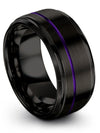 Black Purple Wedding Tungsten 10mm Wedding Band Engagement Men&#39;s Ring - Charming Jewelers