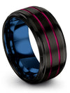 Female Wedding Rings Matte Black Tungsten Carbide Bands for Female His - Charming Jewelers
