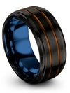 Black Bands for Mens Wedding Ring Tungsten Matching Band
