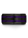Anniversary Band Sets for His and Him Black Purple Mens Tungsten Wedding Ring - Charming Jewelers