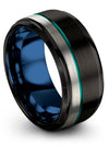 Small Wedding Ring for Female Tungsten Brushed Wedding Rings Solid Black Men&#39;s - Charming Jewelers