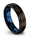 Female Promise Band Tungsten Black and Copper Dainty Tungsten Rings Black - Charming Jewelers