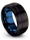 Black Anniversary Ring Set for Female Guys Tungsten Black Bands Guy Black Band - Charming Jewelers