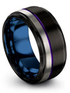 Black Purple Wedding Ring Tungsten Ring for Female 10mm Custom Rings - Charming Jewelers