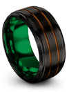Woman&#39;s Soulmate Wedding Rings Black Tungsten Carbide Rings for Guy 10mm Unique - Charming Jewelers