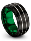 Couple Anniversary Band for His and Her Tungsten Ring