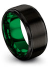 10mm 8th Black Wedding Rings for Guy Tungsten Carbide Bands for Woman Black - Charming Jewelers