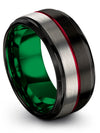 Black Promise Ring 10mm Tungsten Ring Brushed Engraved Bands for Woman Black - Charming Jewelers