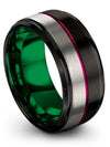 Tungsten Anniversary Ring for Men&#39;s Black Tungsten Bands for Men Brushed Black - Charming Jewelers