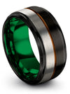 Pure Black Rings for Female Wedding Bands Engagement Male Bands Tungsten Plain - Charming Jewelers