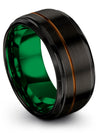 Simple Black Wedding Band Brushed Tungsten Ring for Ladies