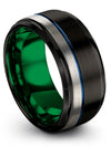 Wedding Set Rings Tungsten Band Ring Minimal Black Ring Guy 10mm 11th Tungsten - Charming Jewelers