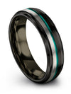 Plain Wedding Band Sets for Fiance and Wife Awesome Ring 6mm Black Bands Guy - Charming Jewelers