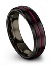 Matching Promise Ring Black Tungsten Carbide Bands Simple Ring Ladies Black - Charming Jewelers