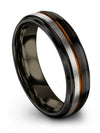 Tungsten Wedding Ring Black and Copper Tungsten Black Wedding Ring Woman 6mm - Charming Jewelers