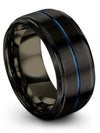 Black Female Anniversary Ring Guy Black Tungsten Ring Groove Ring Couple Gifts - Charming Jewelers