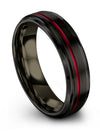 Lady Black Plain Wedding Rings Tungsten Rings Woman Brushed Unique Black - Charming Jewelers