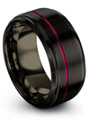 Brushed Metal Lady Wedding Rings in Black Personalized Woman Ring Tungsten - Charming Jewelers