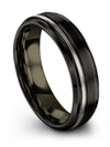 Mens Anniversary Band 6mm Black Line Tungsten Carbide Black Rings for Female - Charming Jewelers