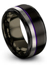 Step Bevel Wedding Band Tungsten Promise Rings Alternative Engagement Womans - Charming Jewelers