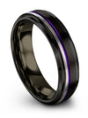 Tungsten Carbide Promise Ring Black Tungsten Bands for Man Black Purple Black - Charming Jewelers