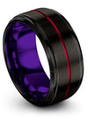 Black and Black Wedding Band Tungsten 10mm Couples Black Band Personalized - Charming Jewelers